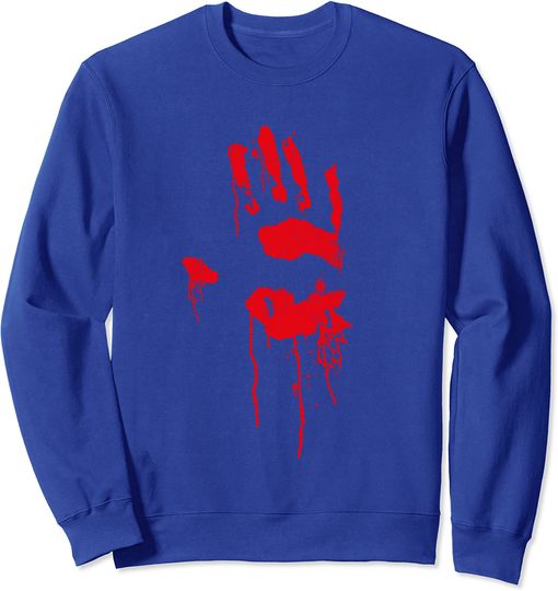 Discover Halloween Horror Zombie Costume Top Bloody Handprint Sweatshirt