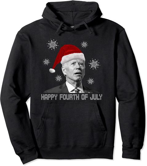 Discover Funny Anti Joe Biden Happy 4th of July Merry Christmas Pullover Hoodie
