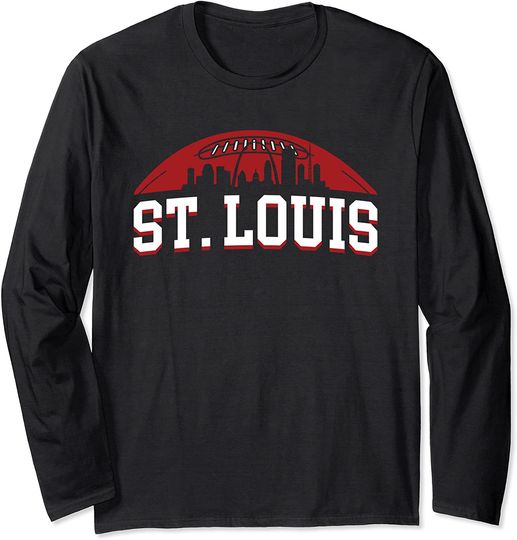 Discover St Louis Skyline Missouri Cityscape Downtown Football Theme Long Sleeve