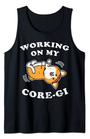 Discover Working Core-Gi Workout Cute Black Corgi Dog Fitness Gift Tank Top
