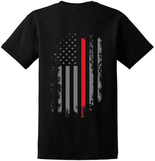 Discover Thin Red Line Firefighter Maltese Cross American Flag Shirt
