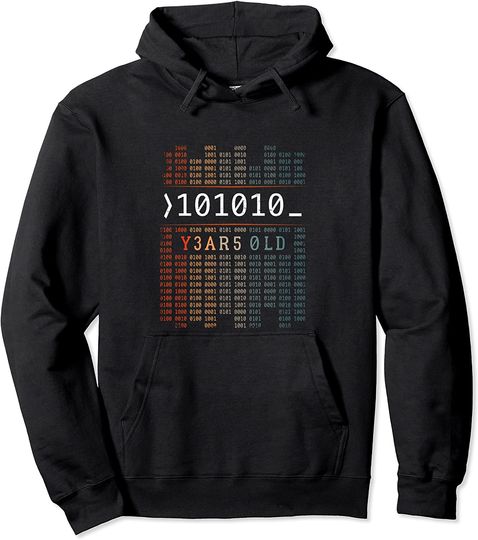Discover 101010 Years Old Binary Code 42nd Birthday Computer Nerd Pullover Hoodie
