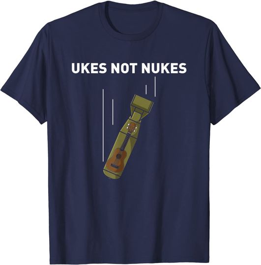 Discover Ukes Not Nukes Ukulele Guitar T-Shirt