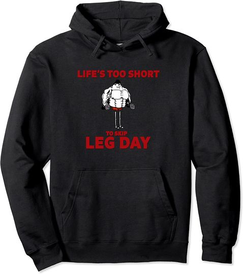 Discover Never Skip Leg Day Funny Workout Weight Lifting Pullover Hoodie