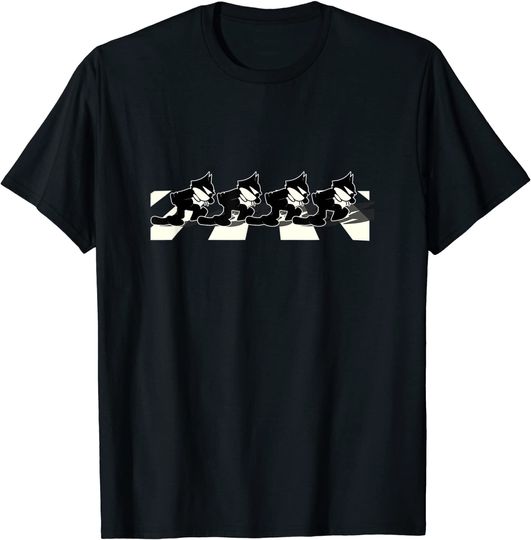 Discover Felix The Cat T-Shirt Felix Cat Cartoon Walking On London Road Vintage Cartoon