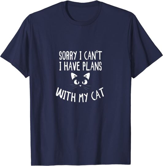 Discover Sorry I Can't I Have Plans With My Cat Christmas T-Shirt