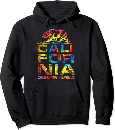 Discover California Republic Hoodie | Tie Dye Rainbow Hood Gift