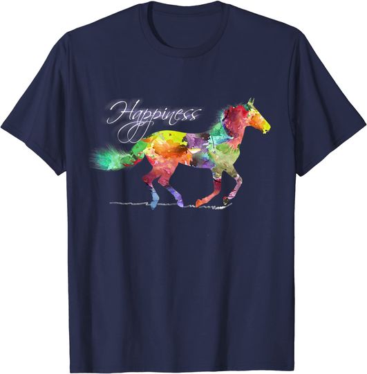 Discover Horse Happiness Horse Lover Equestrian Design T-Shirt