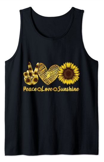 Discover Sunflower Tank Top Peace Love Sunshine