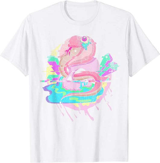 Discover Anime Snake T-Shirt Pagan Occult Skull Anime Animal Snake Glitch Pastel Goth