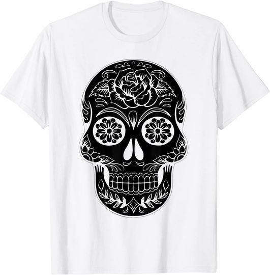 Discover Dia De Los Muertos Halloween Design with Black Sugar Skull T-Shirt