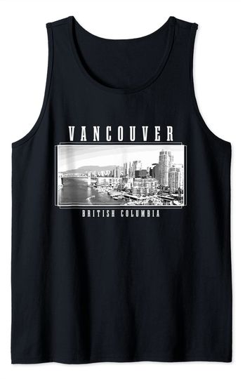 Discover Vancouver British Columbia Canada Vintage Canadian Skyline Tank Top