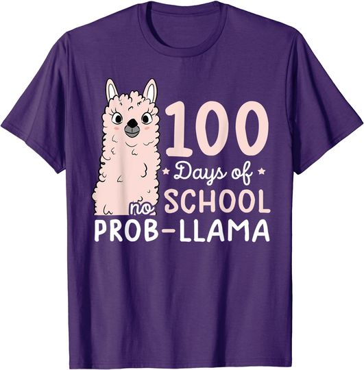 Discover funny 100 days of school 100 Days of School No Prob-llama T-Shirt