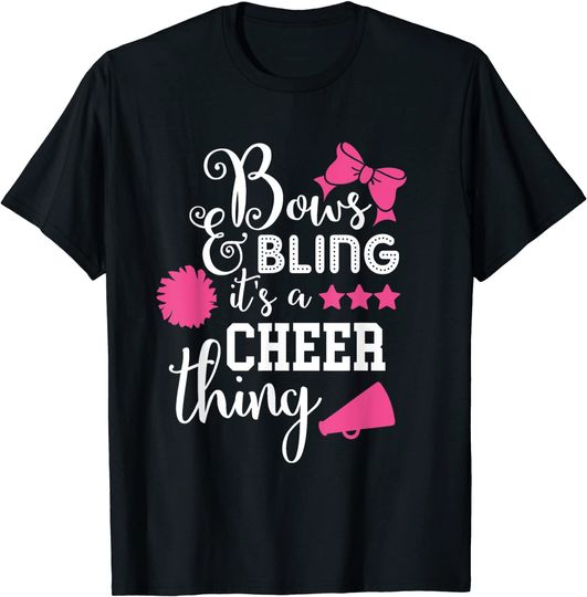 Discover Bows And Bling It's A Cheer Thing Cheerleading T-Shirt