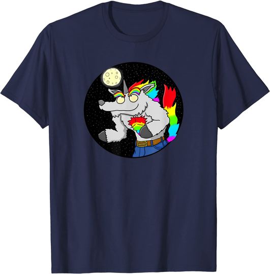 Discover Rainbow Wolf T-shirt Were-Unicorn - Werewolf Unicorn