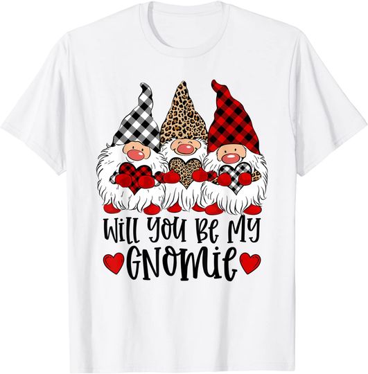Discover Three Gnomes Valentines Day Girls Kids Will You Be My Gnomie T-Shirt