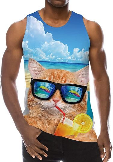 Discover Summer Cat 3D Printed Tank Tops