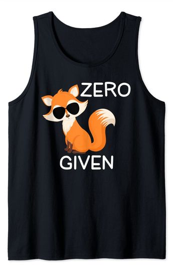 Discover Funny, Zero Fox Given, Sarcastic Pun Joke Family Tank Top