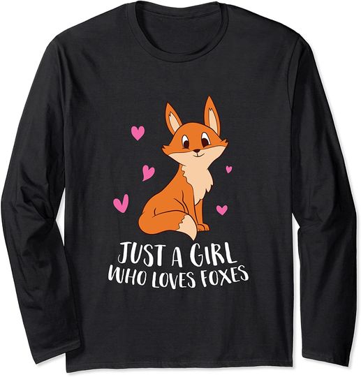 Discover Just A Girl Who Loves Foxes Cute Fox Girl Long Sleeve Sweatshirt
