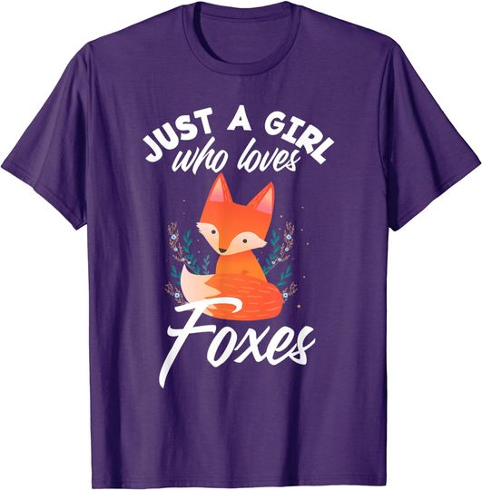 Discover Women Girls Just A Girl Who Loves Foxes Cute Fox Lover Gift T-Shirt