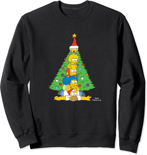 Discover The Simpsons Family Christmas Tree Holiday Sweatshirt