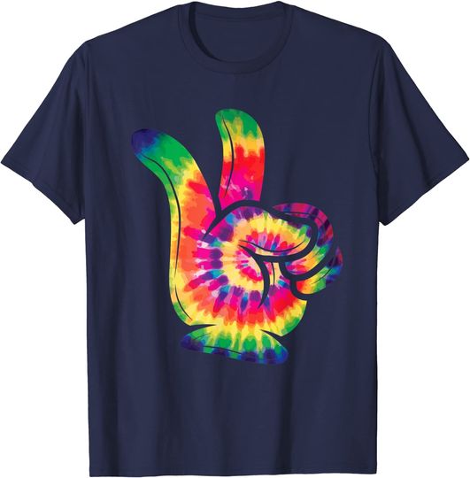 Discover Hippie T-Shirt Peace Sign Colorful Tie Dye