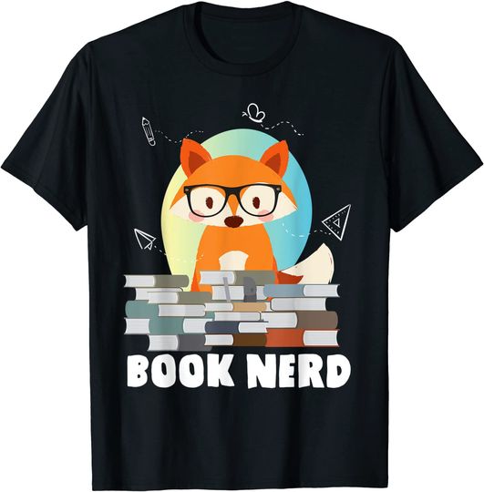 Discover Cute Nerd T-shirt Fox Book Nerd - Book Reading