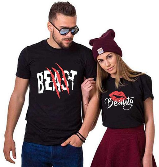 Discover Beast Beauty Matching Couple T-Shirt