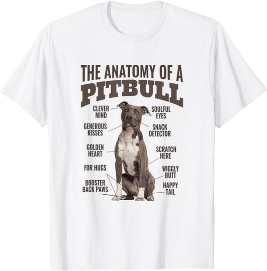 Discover Anatomy Of A Pitbull Dog Lovers T-Shirt