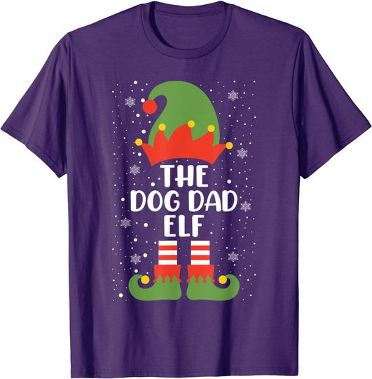 Discover The Dog Dad Elf Christmas Party Matching Family Group Pajama T-Shirt