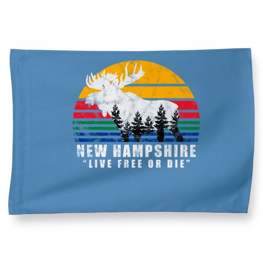 Discover New Hampshire Live Free Or Die Vintage Moose Forest House Flag