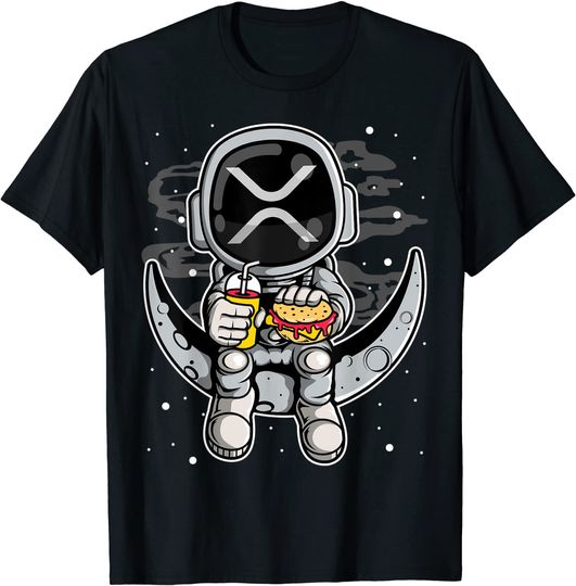 Discover Astronaut Fastfood Ripple XRP Coin To The Moon Crypto Token T-Shirt