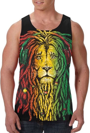 Discover Mens Cool Jamaica Lion Tank Top