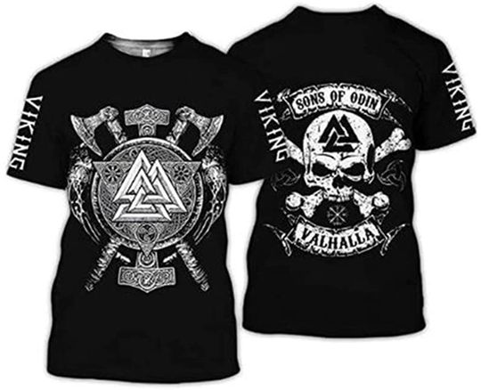 Discover Viking T-Shirt Top Novelty 3D Printed