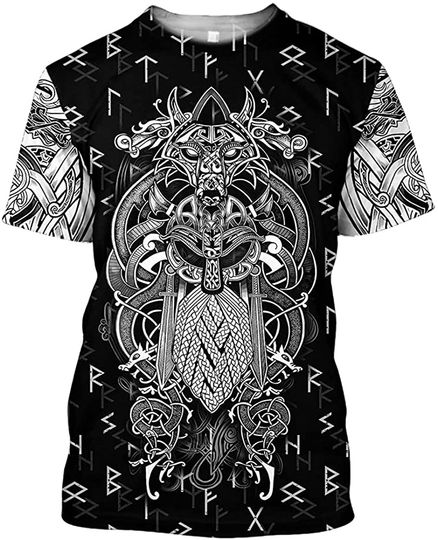 Discover Viking Odin Tattoo T-Shirt Mens 3D