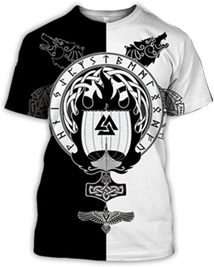 Discover Viking Tattoo Clothing Men Tshirt 3D Printed
