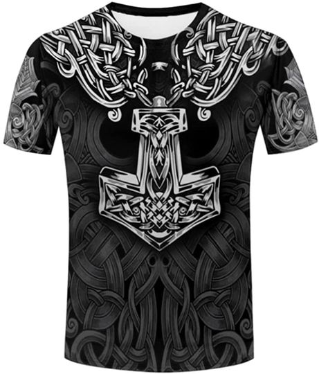 Discover Fashion Men T Shirt Viking Dragon Tattoo 3D