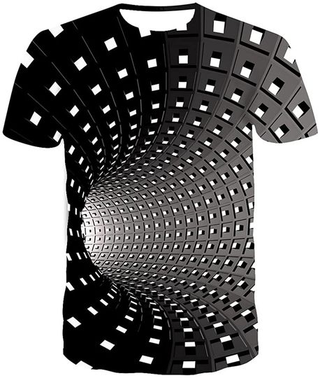 Discover Men's Graphic Optical Illusion T-Shirt