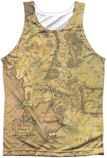 Discover Tank Top: The Lord Of The Rings Middle Earth Map