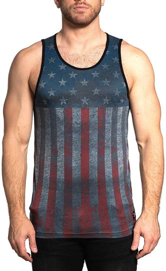 Discover Mens Premium American Flag Tank Top
