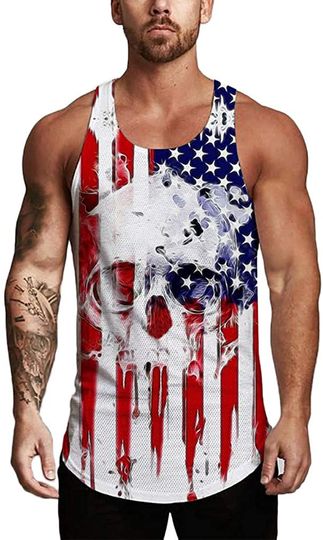 Discover USA Flag Eagle Breathable Tank Tops