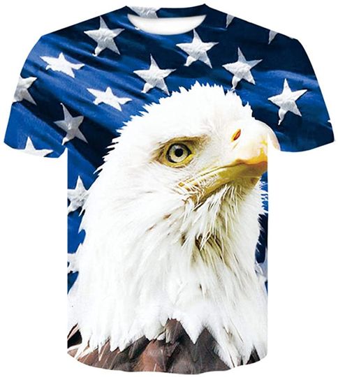 Discover Men's American Flag and Eagle 3D Print T-Shirt