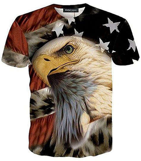 Discover Men's American Flag Eagle 3D Printed T-Shirt