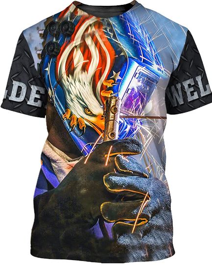 Discover Bald Eagle in American Flag Pattern 3DT Shirt