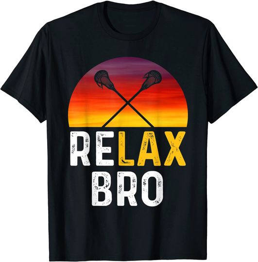 Discover Vintage Surf Relax Bro Sun Design Lacrosse T-Shirt