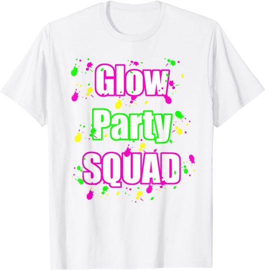 Discover Splatter T-Shirt Glow Party Squad Paint Splatter Effect Neon Glow Party
