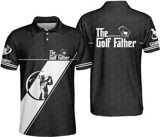 Discover The Golf Father 3D Printed Golf Polo Shirt
