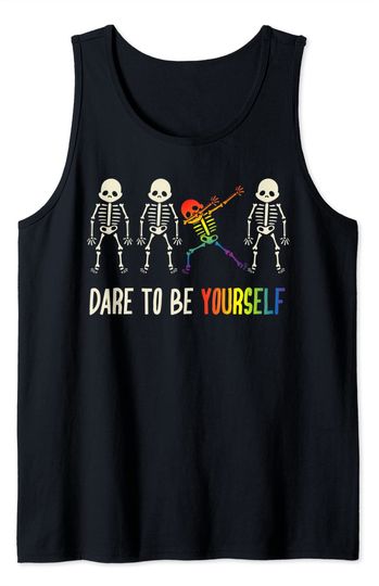 Discover Cool Skeleton Tank Top Dare To Be Yourself Art Cute LGBT Pride Design Gift