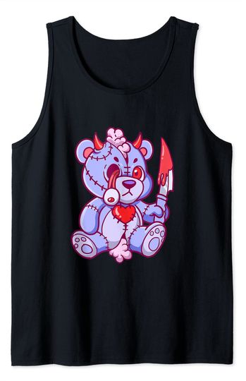 Discover Kawaii Teddy Bear Tank Top Pastel Goth Creepy Kawaii