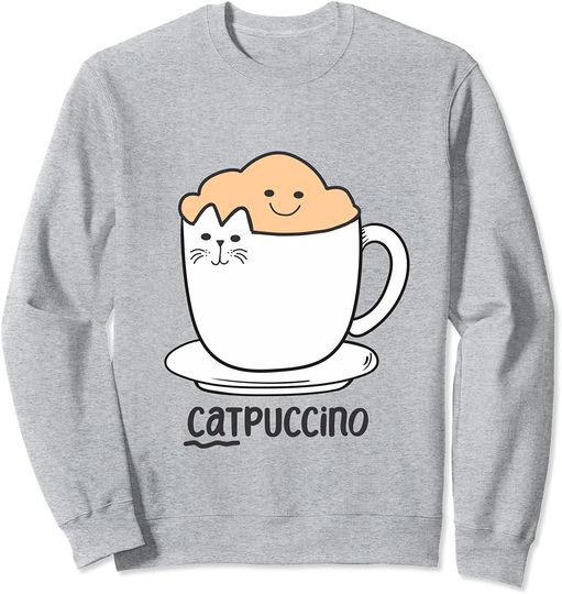 Discover Catpuccino Sweatshirt Coffee Kitten Funny Cat